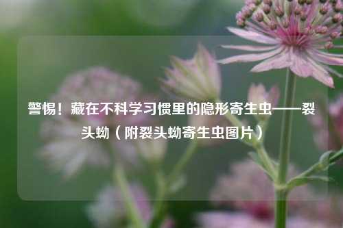 警惕！藏在不科学习惯里的隐形寄生虫——裂头蚴（附裂头蚴寄生虫图片）
