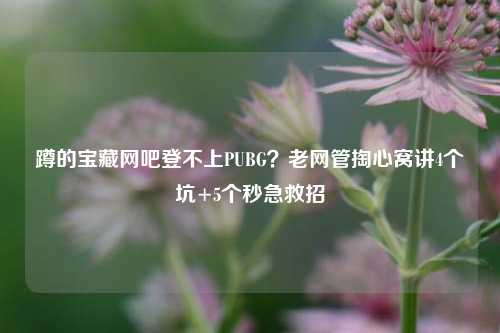 蹲的宝藏网吧登不上PUBG？老网管掏心窝讲4个坑+5个秒急救招
