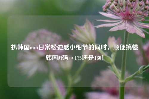 扒韩国mm日常松弛感小细节的同时，顺便搞懂韩国M码≈175还是180！