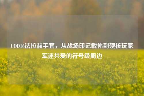 COD16法拉赫手套，从战场印记载体到硬核玩家军迷共爱的符号级周边