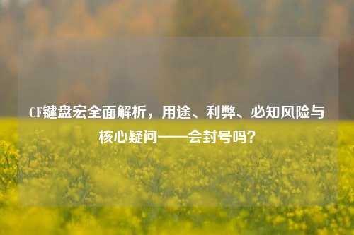 CF键盘宏全面解析，用途、利弊、必知风险与核心疑问——会封号吗？