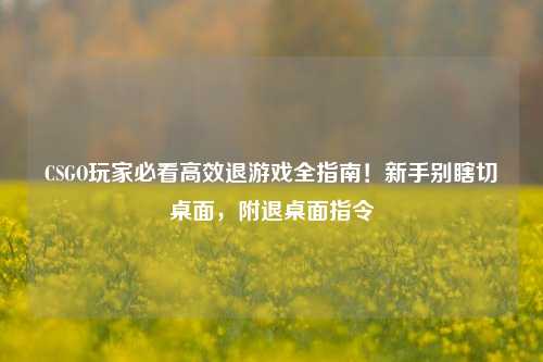 CSGO玩家必看高效退游戏全指南！新手别瞎切桌面，附退桌面指令