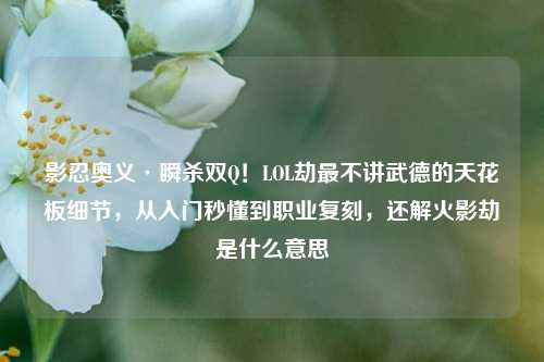 影忍奥义·瞬杀双Q！LOL劫最不讲武德的天花板细节，从入门秒懂到职业复刻，还解火影劫是什么意思