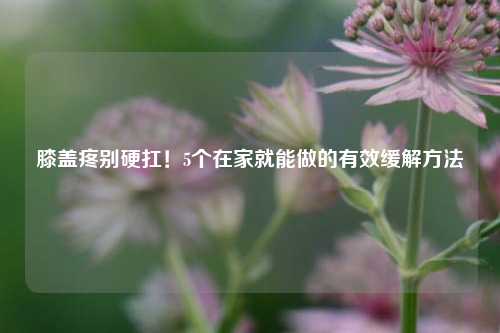 膝盖疼别硬扛！5个在家就能做的有效缓解方法