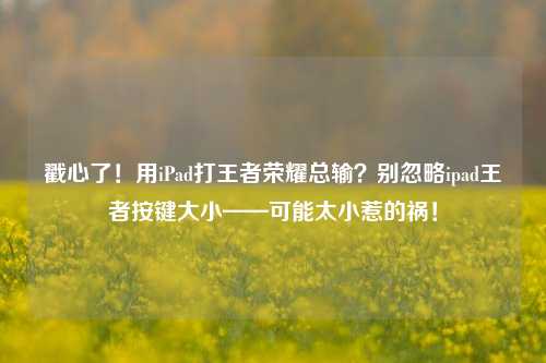 戳心了！用iPad打王者荣耀总输？别忽略ipad王者按键大小——可能太小惹的祸！
