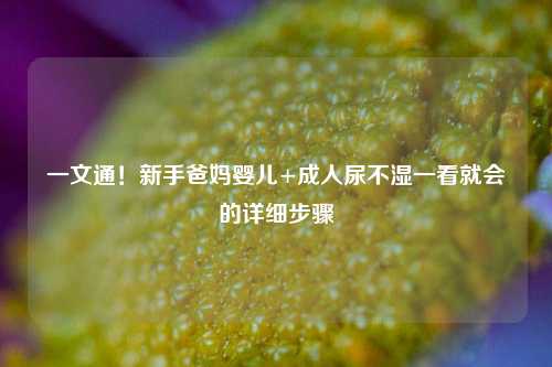 一文通！新手爸妈婴儿+成人尿不湿一看就会的详细步骤