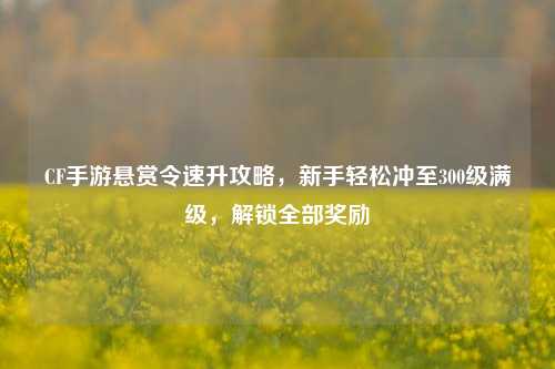 CF手游悬赏令速升攻略，新手轻松冲至300级满级，解锁全部奖励