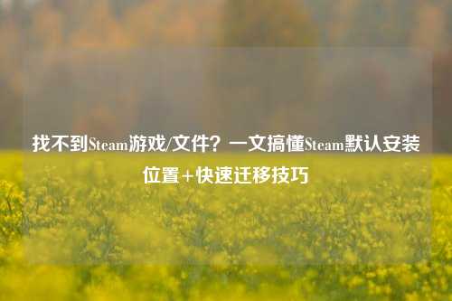 找不到Steam游戏/文件？一文搞懂Steam默认安装位置+快速迁移技巧