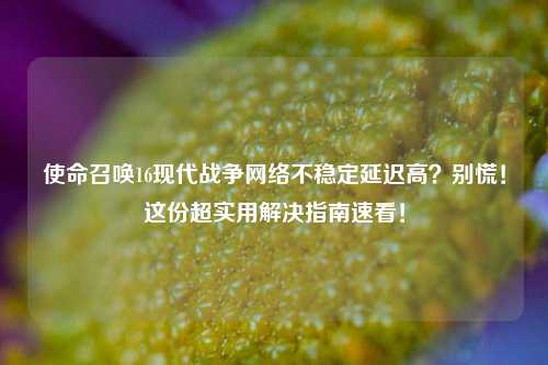 使命召唤16现代战争网络不稳定延迟高？别慌！这份超实用解决指南速看！
