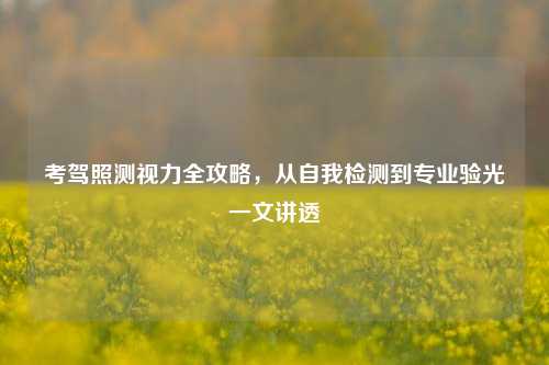 考驾照测视力全攻略，从自我检测到专业验光一文讲透