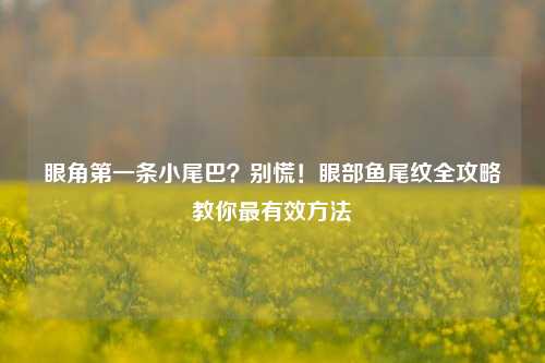 眼角第一条小尾巴？别慌！眼部鱼尾纹全攻略教你最有效方法