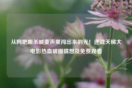 从网吧厮杀喊麦声里闯出来的光！逆战天梯大电影热血破圈猜想及免费观看