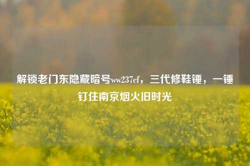 解锁老门东隐藏暗号ww237cf，三代修鞋锤，一锤钉住南京烟火旧时光