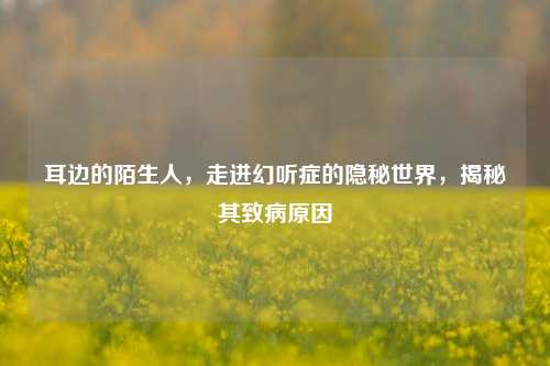 耳边的陌生人，走进幻听症的隐秘世界，揭秘其致病原因