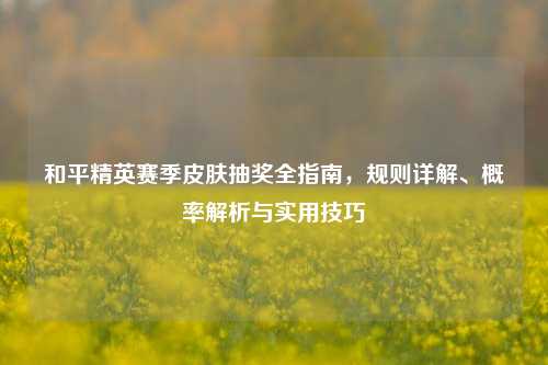 和平精英赛季皮肤抽奖全指南，规则详解、概率解析与实用技巧
