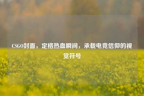 CSGO封面，定格热血瞬间，承载电竞信仰的视觉符号