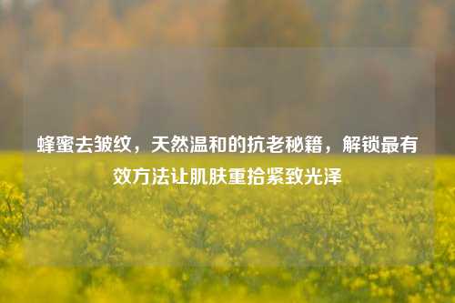 蜂蜜去皱纹，天然温和的抗老秘籍，解锁最有效方法让肌肤重拾紧致光泽