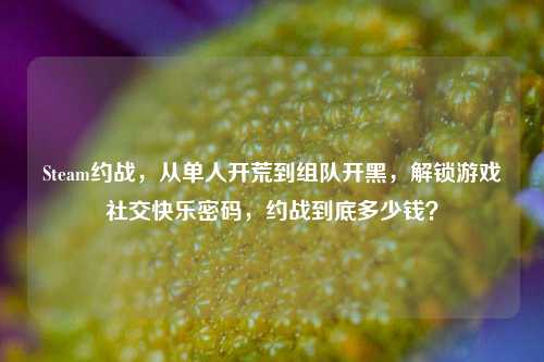 Steam约战，从单人开荒到组队开黑，解锁游戏社交快乐密码，约战到底多少钱？