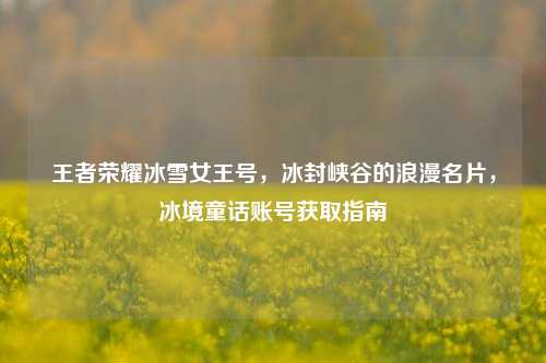 王者荣耀冰雪女王号，冰封峡谷的浪漫名片，冰境童话账号获取指南
