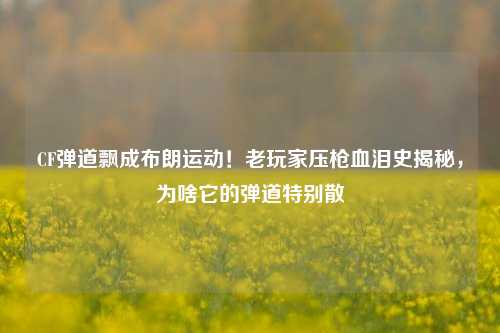CF弹道飘成布朗运动！老玩家压枪血泪史揭秘，为啥它的弹道特别散